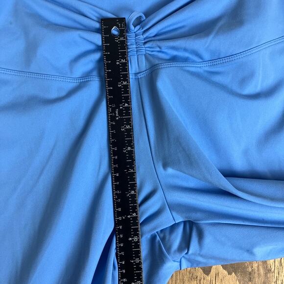 PINK Active Womens Leggings Blue Adjustable Ruched Front Skinny Stretch XXL - Picture 6 of 10